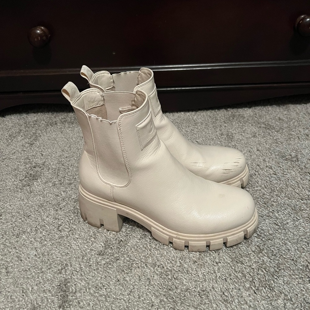 Beige ankle boots
